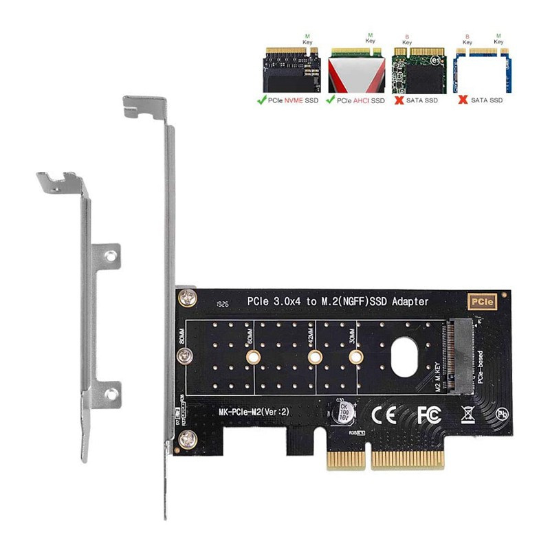 Card Mở Rộng Nvme Pcie M.2 Nvme Ssd Sang Pci-E 3.0 X4 Hỗ Trợ 2230 2242 2260 2280 | BigBuy360 - bigbuy360.vn