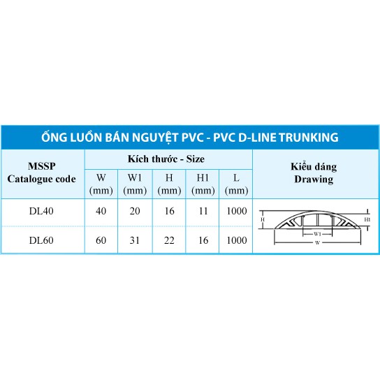 NẸP BÁN NGUYỆT TIẾN PHÁT 40MM (40x16mm) CÓ KEO DÁN