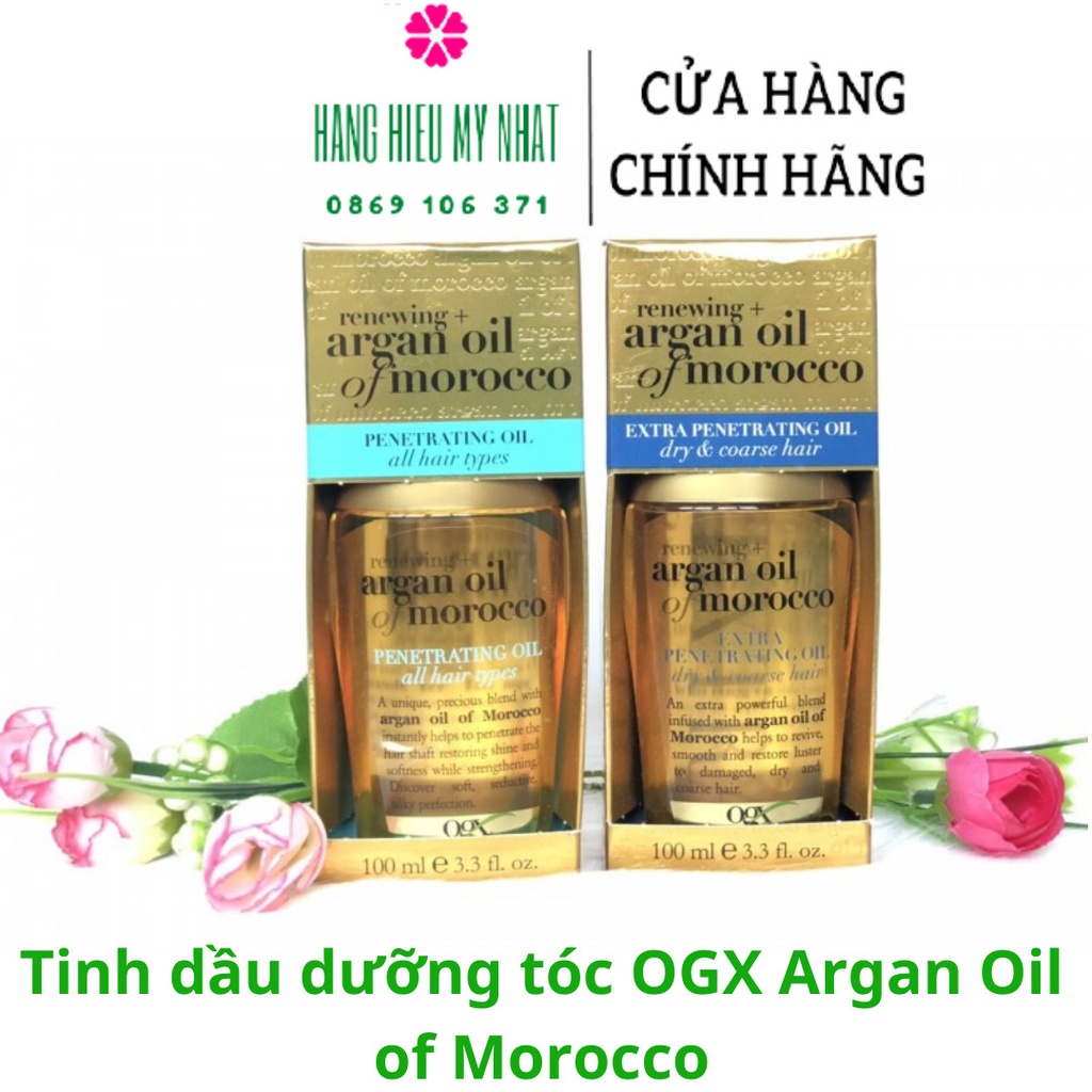 [Hàng Mỹ] Tinh dầu dưỡng tóc OGX Argan Oil of Morocco cho tóc bóng mượt và chắc khỏe