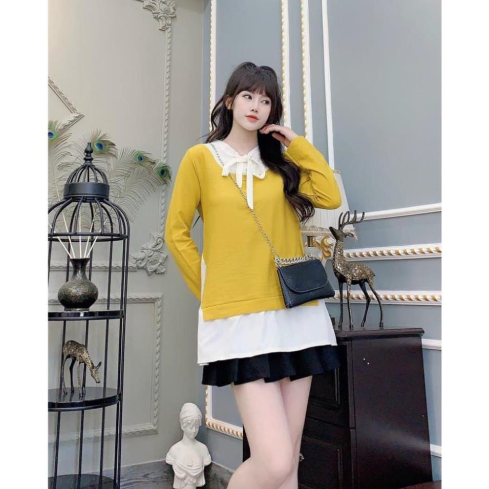 Áo bầu dài tay tam nhung công sở mùa thu đông chất đũi kẻ thiết kế cao cấp