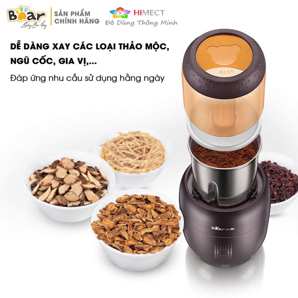 Máy Xay Nghiền Hạt, Thực Phẩm Khô, Cà Phê, Ngũ Cốc, Thuốc Bắc Đa Năng Siêu Mịn Bear FSJ-A03D1