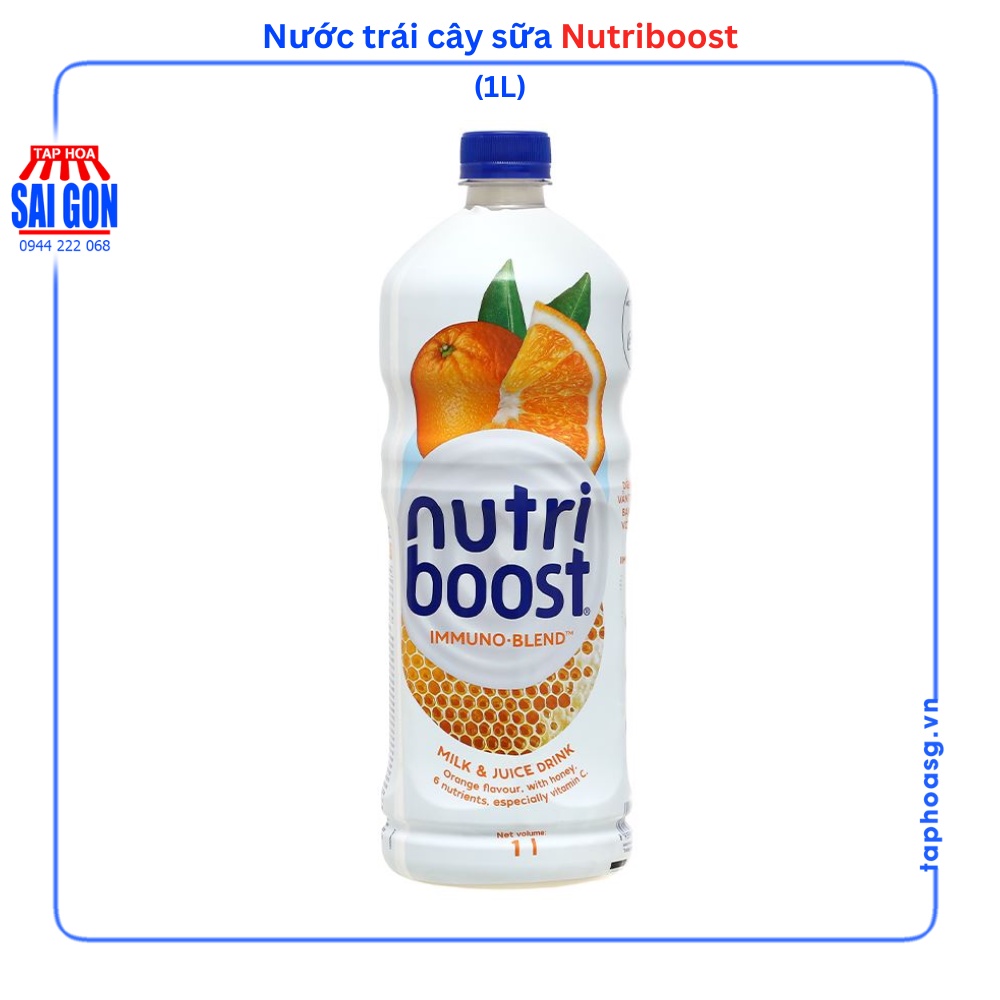 Nước Trái Cây Sữa Nutriboost Chai 1L Vị Dâu Cam