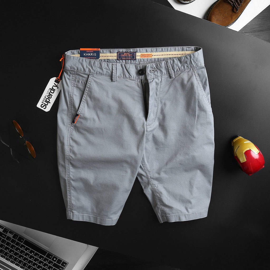 Quần Short Kaki Nam SuperDry chất vải Cao Cấp DV Nhẹ Mát - Hàng Xuất Xịn 6 Màu