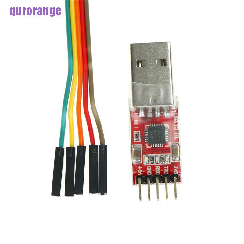qurorange 1pc CP2102 Module USB to TTL Serial Converter UART STC Download 5pcs Cable UJS