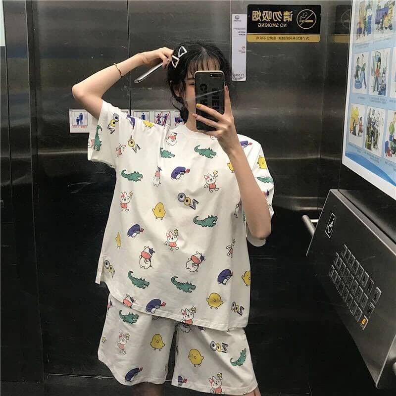 Đồ bộ đùi mặc nhà dễ thương nhiều họa tiết - Bộ pijama hè chất thun sữa mềm mại - BTTL101