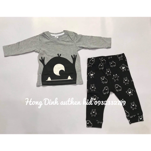 Bộ hm đen xám cho bé trai