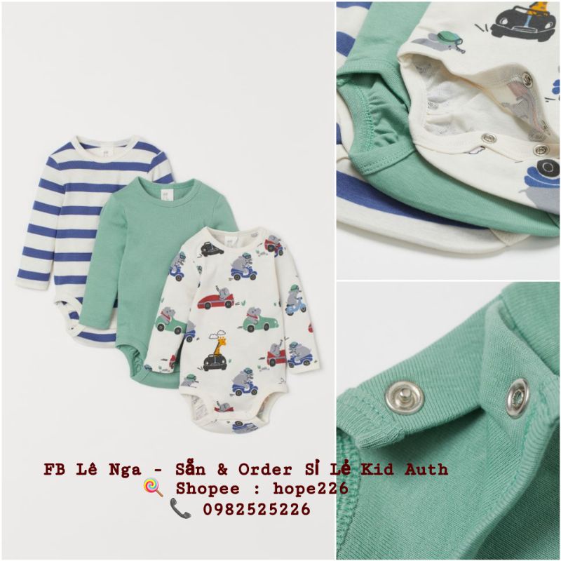 Set 3 body HM China chính hãng sz từ 4-6m đến 1.5-2y (Lưu ý tag in thẳng lên vải)