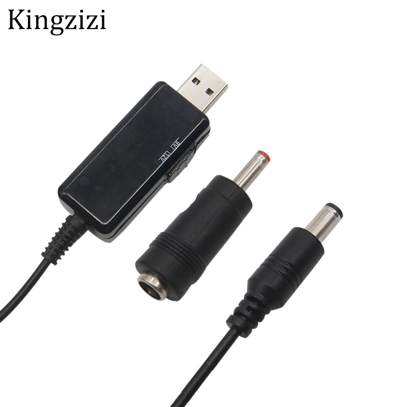 Cáp chuyển đổi USB 5V sang DC 9V/12V có thể điều chỉnh điện áp với màn hình Led và công tắc