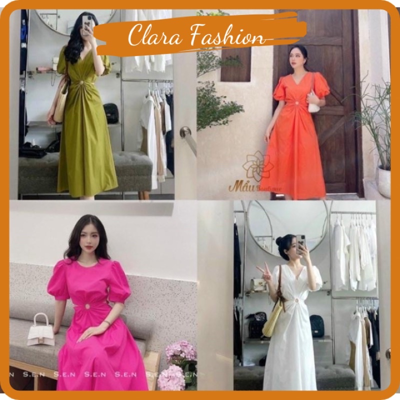 Váy Maxi Thô Khuyên Tròn Khoét Eo 4 Màu Sexy Có Ảnh Thật Kèm Video CLARA SIÊU XINH
