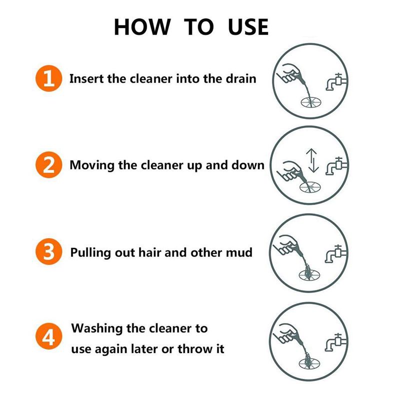 Set 6 Dụng Cụ Lấy Tóc Trong Bồn Rửa Tiện Lợi