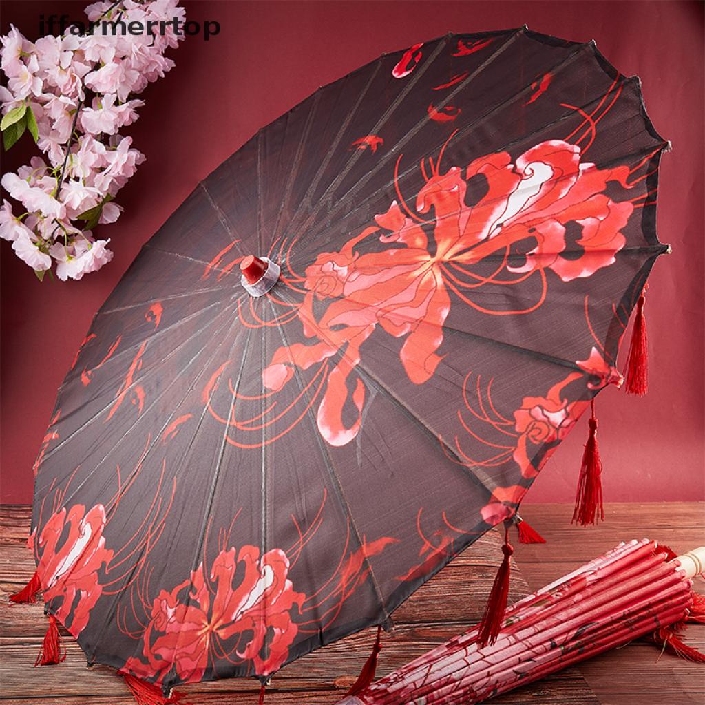 {iffarmerrtop} Other shore flower silk cloth lace umbrella photography props tassel umbrella hye