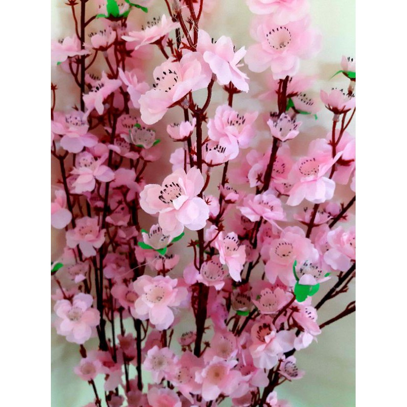 Hoa mai, hoa đào giả cành 5 nhánh cao 1m - Trang trí tết
