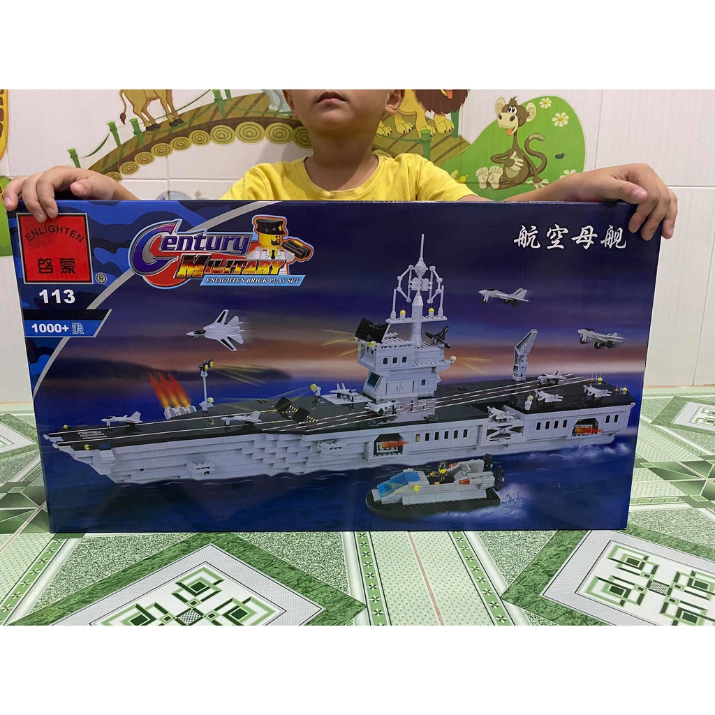 Lego- Tàu Chiến Hạm Sân Bay CENTURY MILITARY 1000 Mảnh Ghép