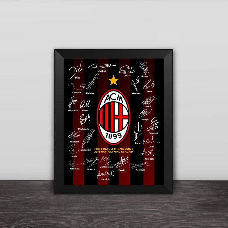 Bộ Thẻ Hình Cầu Thủ Bóng Đá Ac Milan Team Won The Champions League In 2007