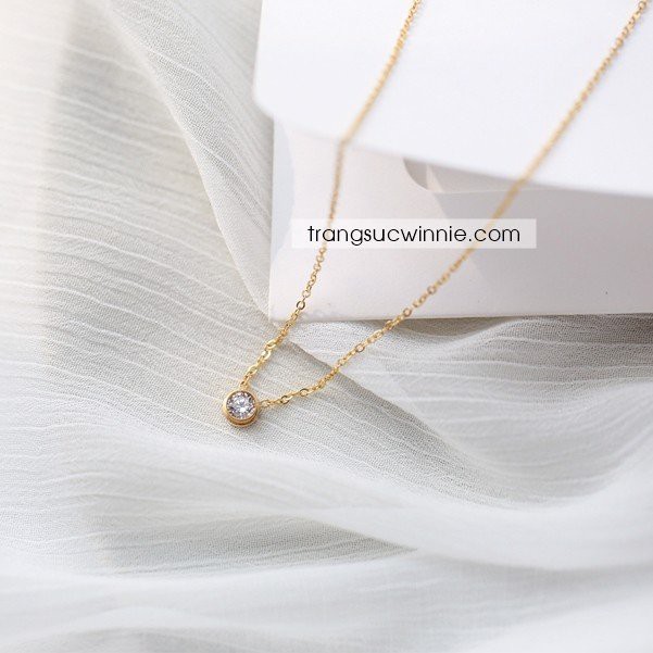 [Mã SKAMCLU8 giảm 10% cho đơn từ 100K] Dây chuyền nữ titan diamants vàng gold