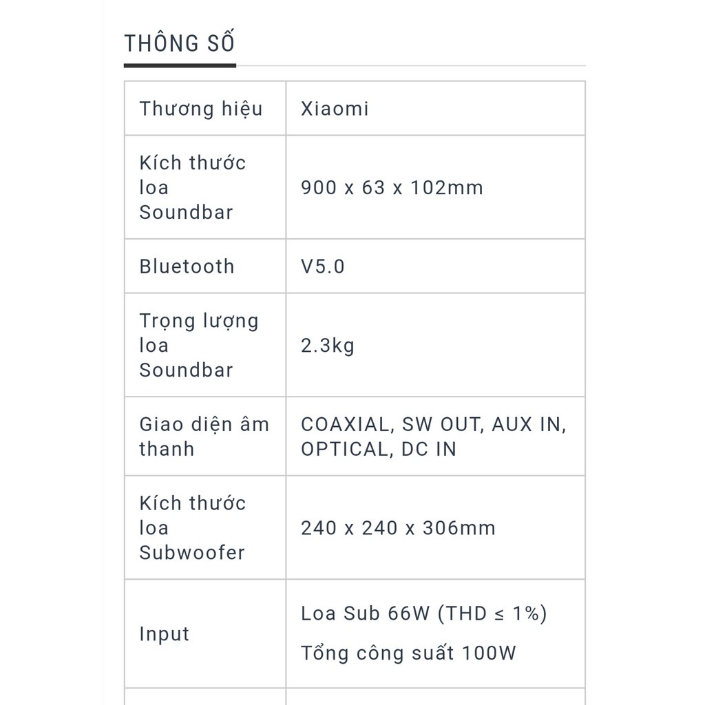 Loa soundbar 2.1 Mi TV Speaker Theater Edition MDZ-35-DA, tổng công suất 100W