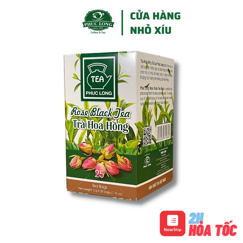 Trà Hoa Hồng Túi Lọc Phúc Long 2g x 25 gói HSD 2023