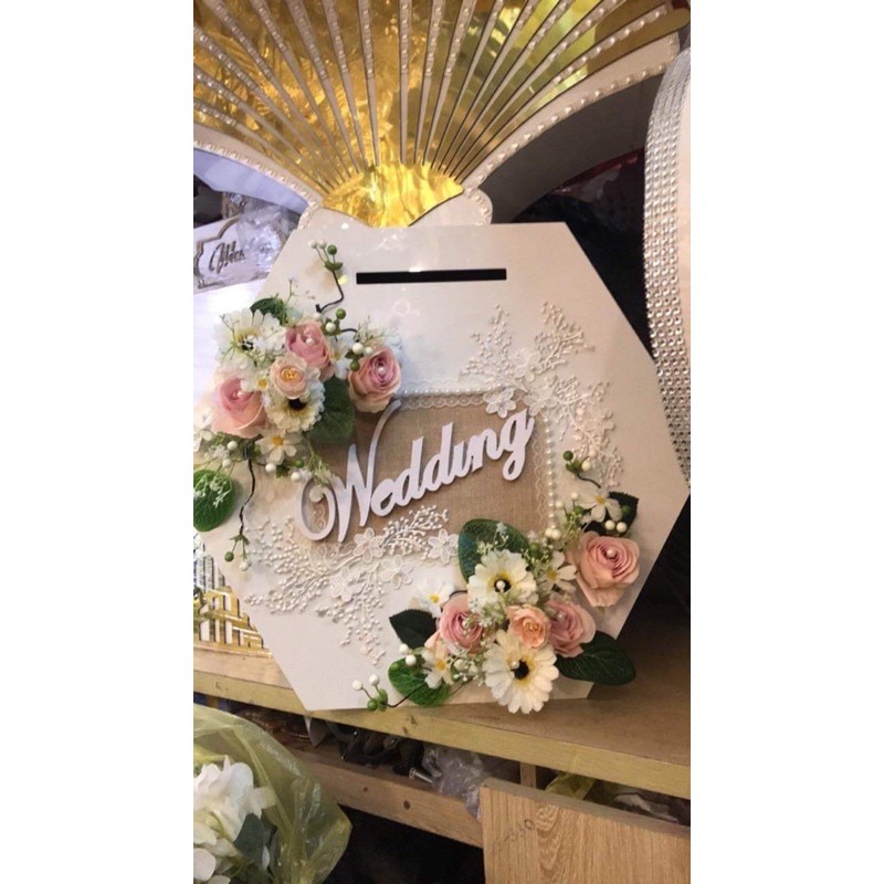 Thùng đựng phong bì đám cưới hàng xịn, ib mẫu