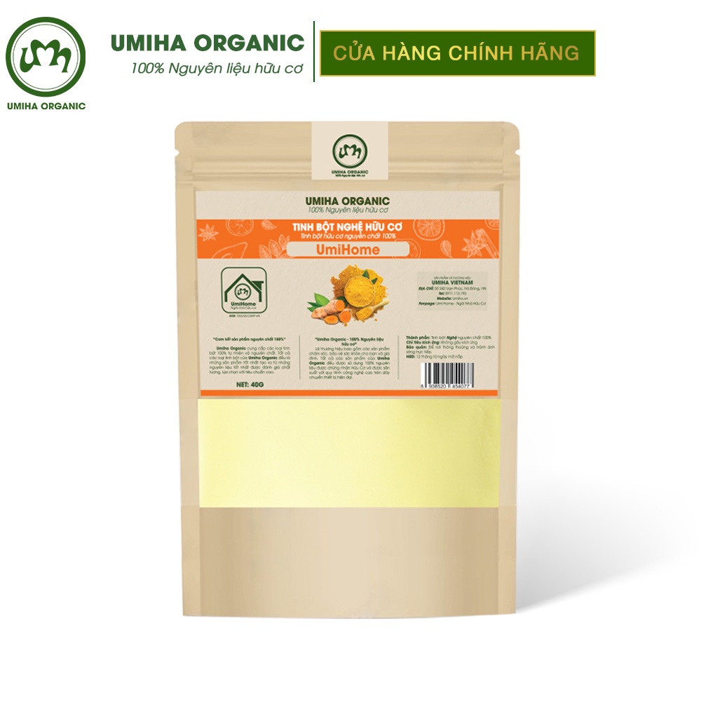 Tinh Bột Nghệ Đắp Mặt Nạ Hữu Cơ Umiha Nguyên Chất 40g | Turmeric Powder 100% Organic