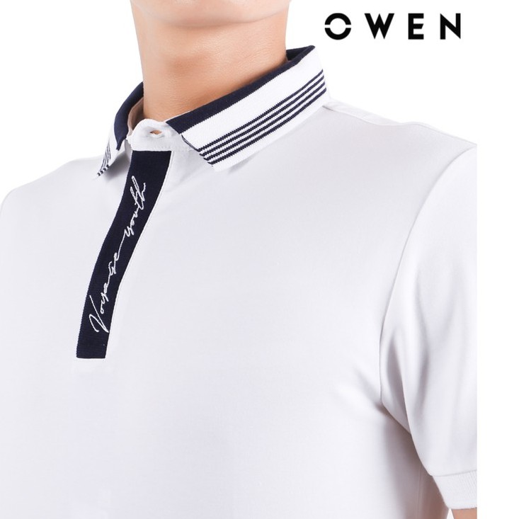 Áo polo ngắn tay nam OWEN Bodyfit màu trắng - APV21865