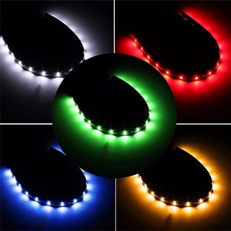 OM 2 Pcs/Set 30cm 12 LED Light 3528 SMD LED Light Strip Waterproof Car Decor