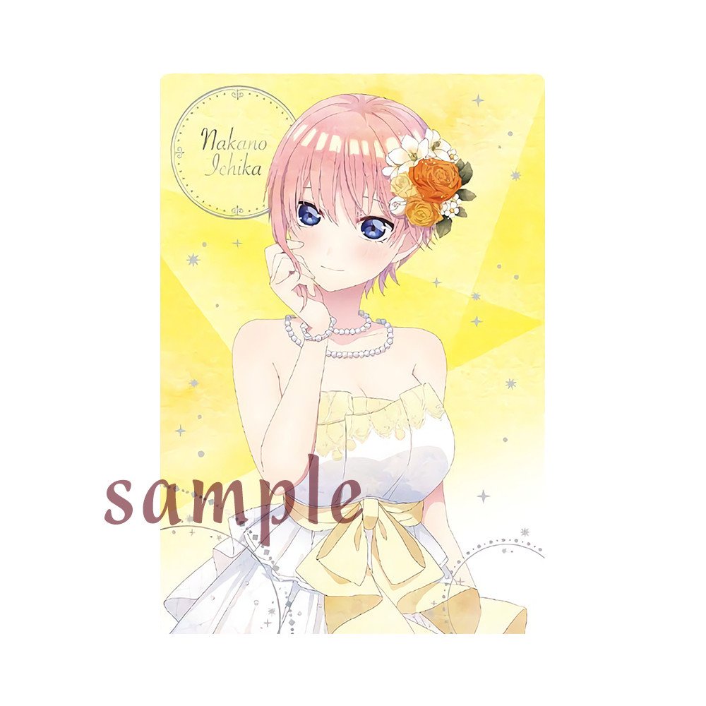 Ảnh card bo góc in hình Gotoubun No Hanayome ver DẠ HỘI Nhà Có 5 Nàng Dâu thẻ bo viền 5*8cm 1 tấm