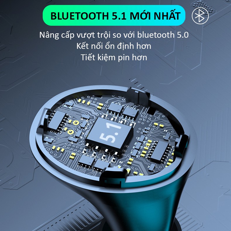 Tai nghe bluetooth không dây SIDOTECH M18 mini TWS bluetooth 5.1 âm thanh CV8 LED hiển thị pin cảm ứng vân tay