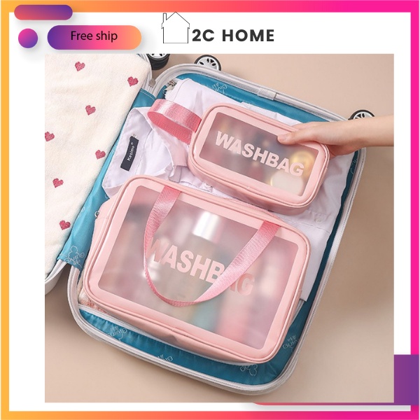 Set 3 túi đựng mỹ phẩm, Đồ trang điểm du lịch chống thấm nước Washbag Hàng đẹp – 2C Home