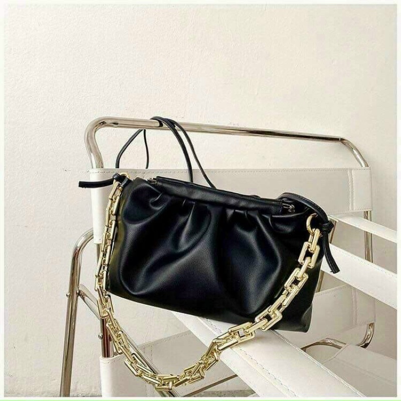 Túi đeo chéo, kẹp nách vintage phong cách hàn quốc dễ thương, dây xích bản to kèm dây đeo chéo hàng đẹp (chuẩn ảnh)