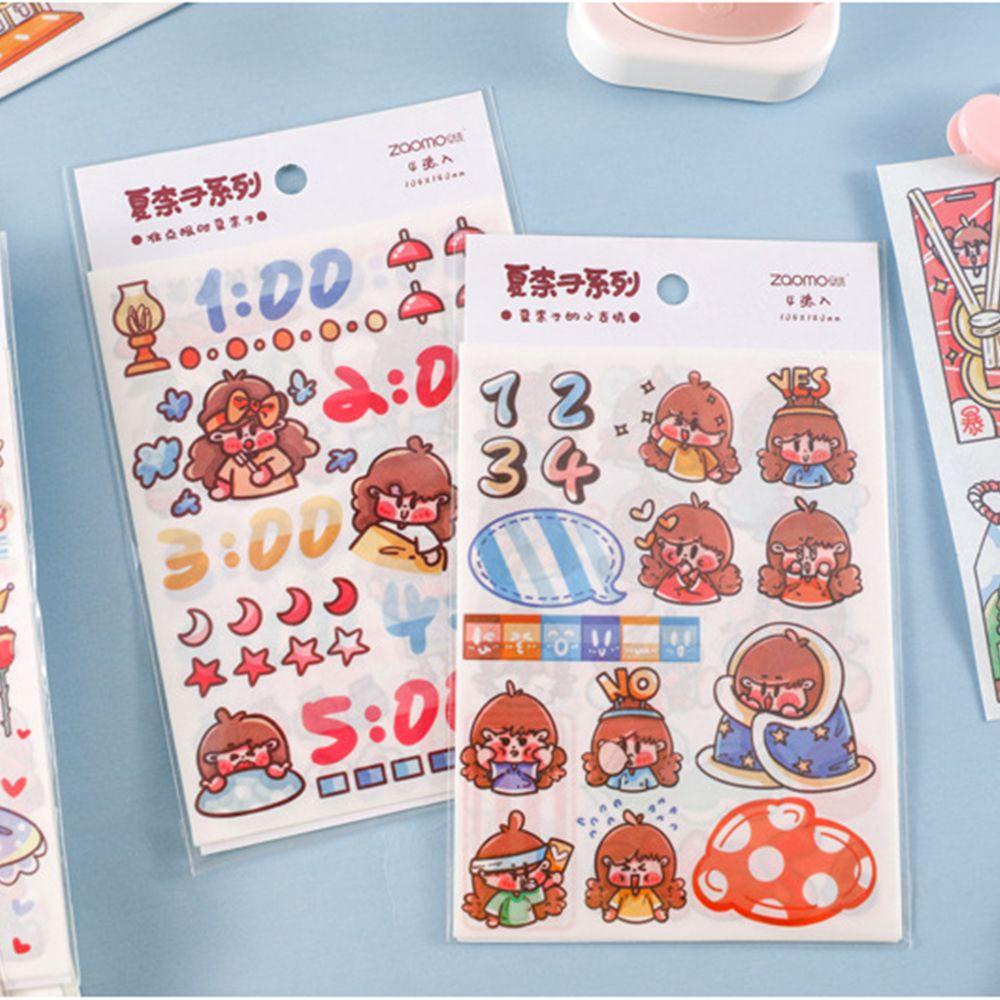 AUGUSTINA Miếng Dán Hoạt Hình Kawaii Tự Dính Chống Thấm Nước Dễ Thương Trang Trí Trường Học