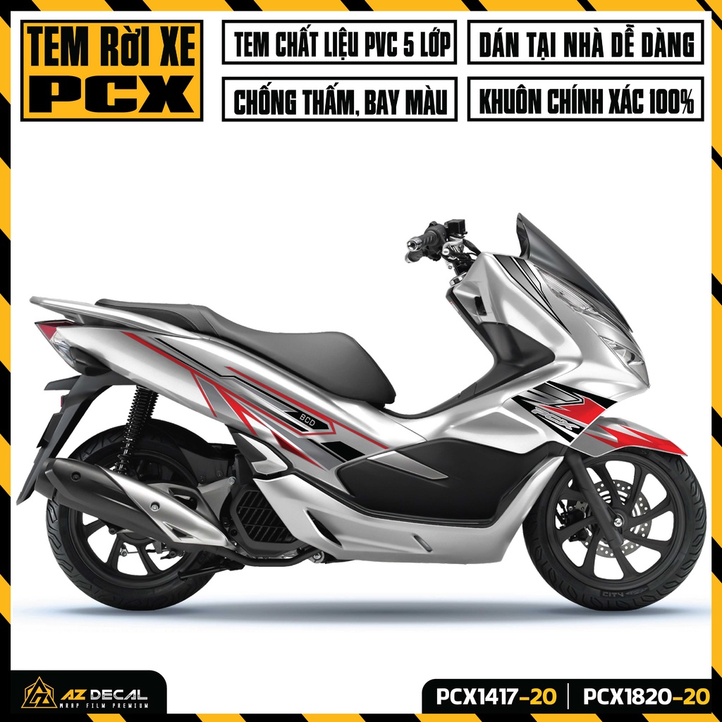 Tem Rời Dán Xe PCX 125 160 150 Mẫu BCD | PCX-20 | Decal Chế Dán Xe Máy PCX Chống Nước, Bền Màu