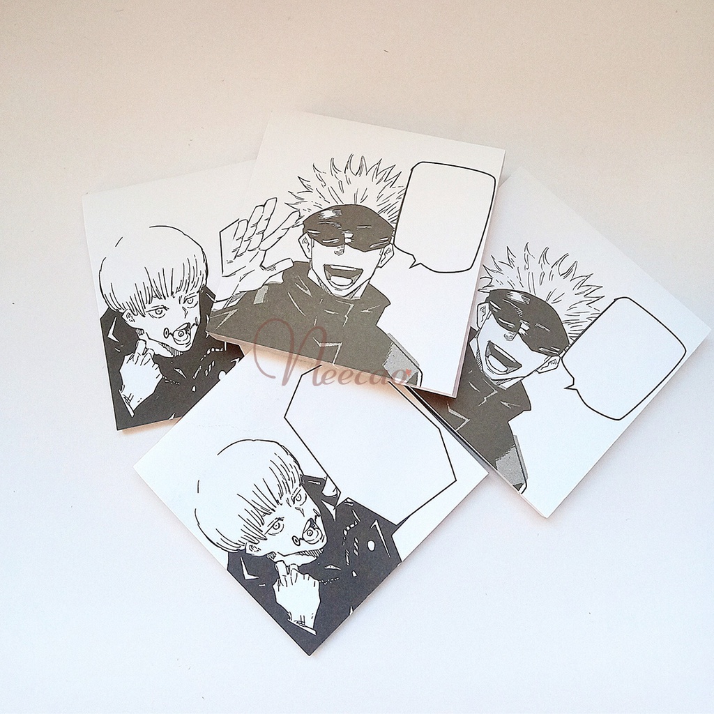 Giấy ghi chú JUJUTSU KAISEN giấy note dán nhân vật anime Nhật Bản trang trí Gojo Satoru Toge Inumaki Neecao