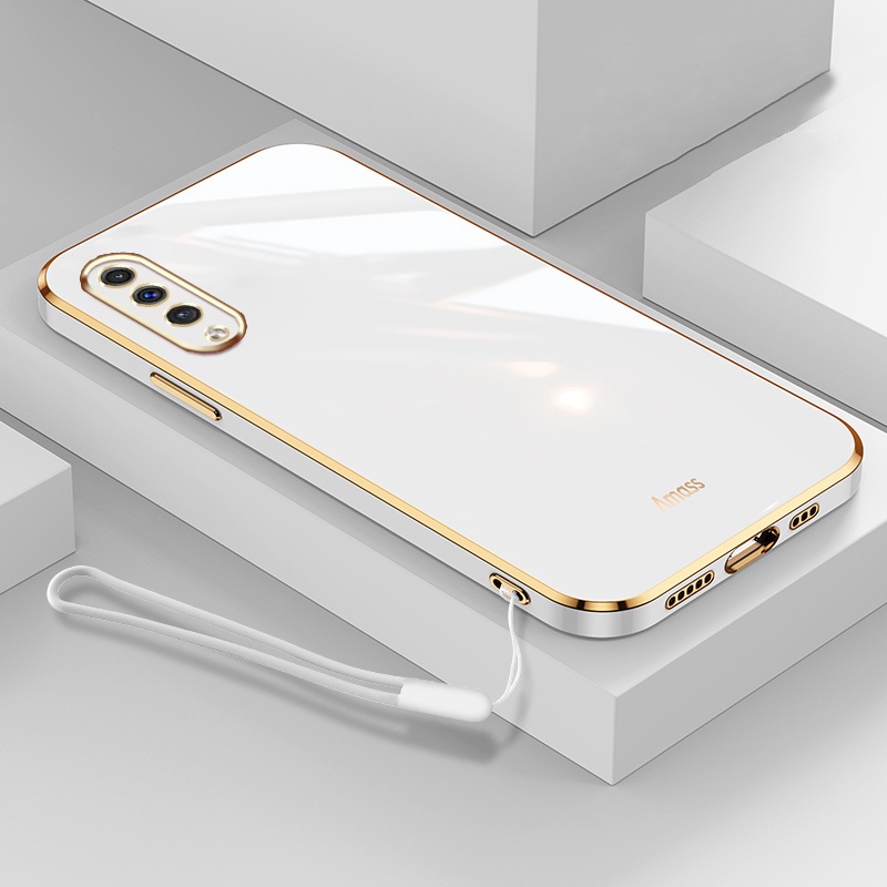 Ốp Điện Thoại Silicon Mạ Màu Kèm Dây Đeo Cho Samsung Galaxy A30S A50 A50S A03 A02 A30 A20 A10 M10