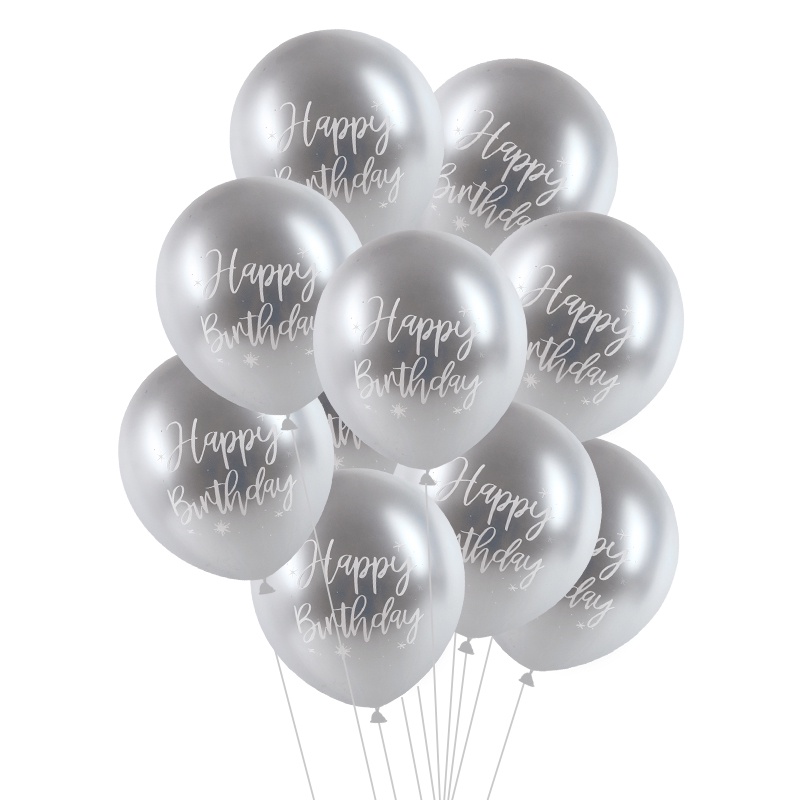 1 Bong Bóng 12inch Nhôm Heli Heli Hình Chữ Happy Birthday Dùng Trang Trí Tiệc