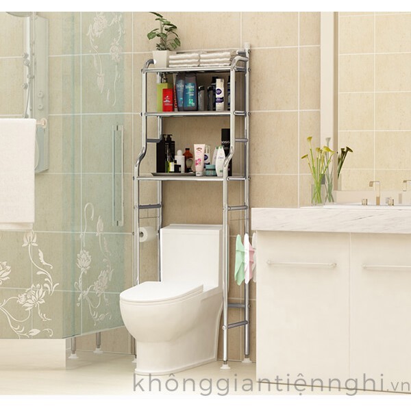 Kệ nhà tắm trên bồn cầu bằng inox 011KNT001