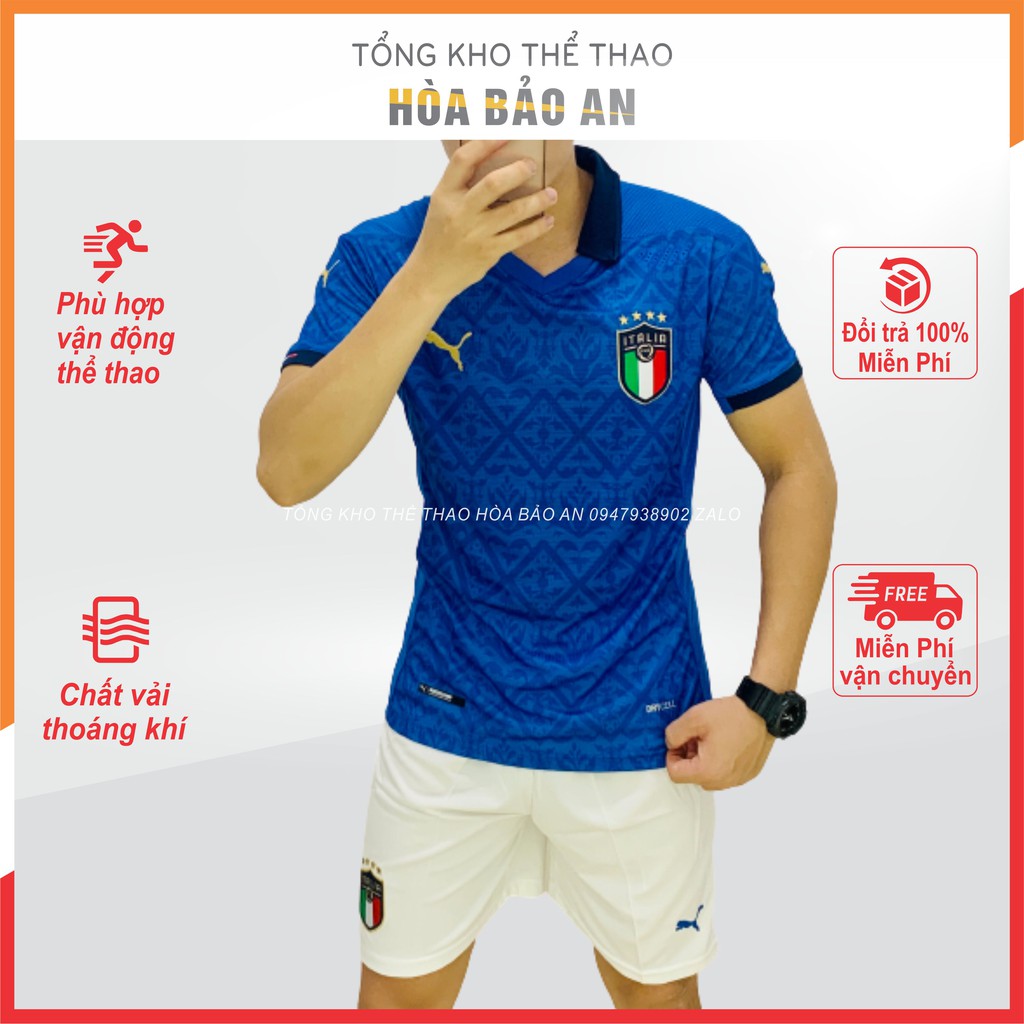 Feeship Bộ Quần Áo Bóng Đá ĐT Italia Áo Đấu Tuyển Ý mùa 2020 2021 thumbnail