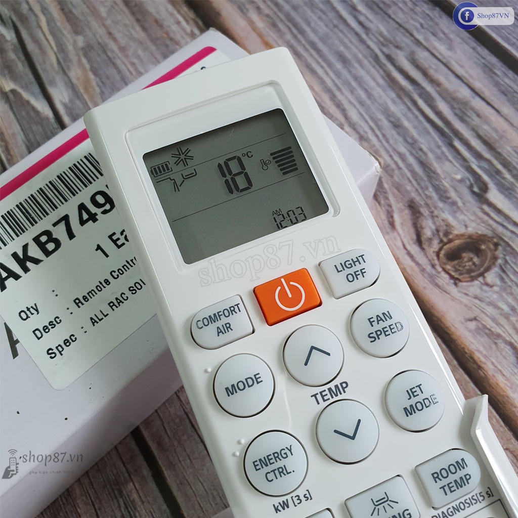 Điều khiển điều hòa LG Dual inverter chính hãng AKB74955604 nút cam