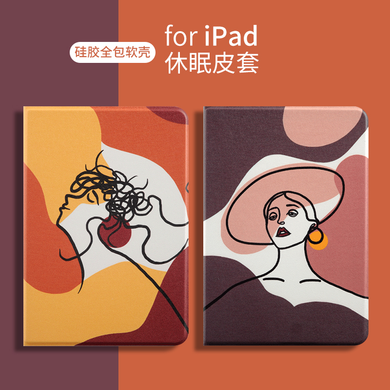 CREATIVE Bao Da Họa Tiết Cô Gái Xinh Xắn Cho Ipad Pro11 Inch 10.2air3air2mini12345ipad234