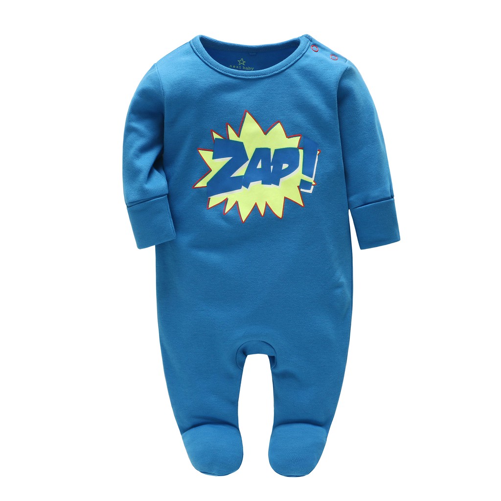 【Size 0-3M 】Vlinder Bé Tiếp Theo Tay Dài In Bé Sleepsuit Liền Trẻ Sơ Sinh Áo Liền Quần Liền Tiếp Theo Chất Lượng