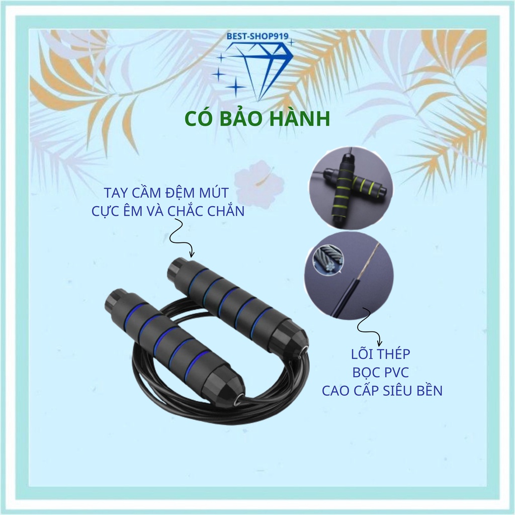 Dây nhảy giảm cân đốt mỡ bụng lõi thép đàn hồi có tạ 2.7m tập thể dục gym muay thái tại nhà