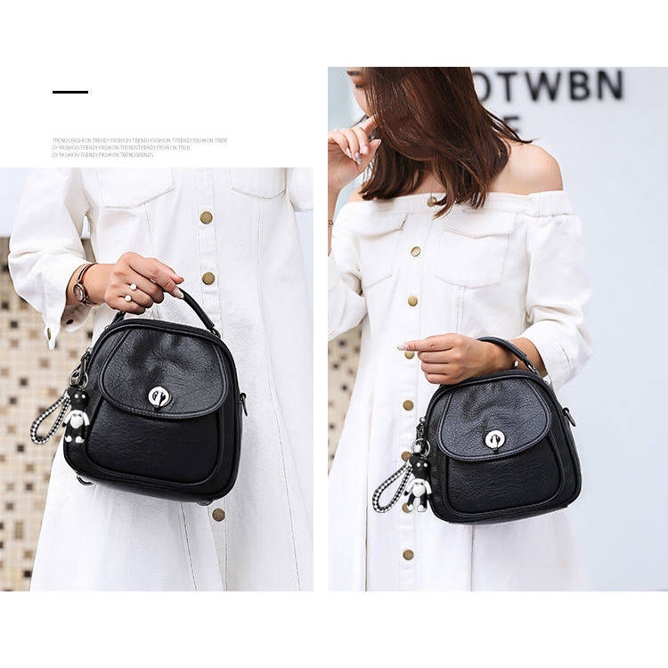 Balo đeo chéo Chuwanglin bằng da dáng nhỏ nhắn đơn giản cho nữ