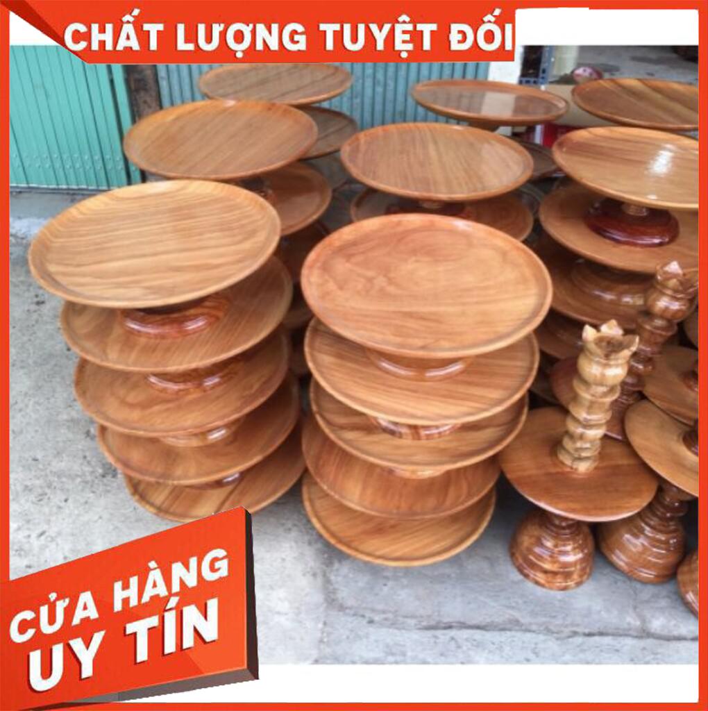 Đĩa gỗ gõ chưng hoa quả bàn thờ 28cm