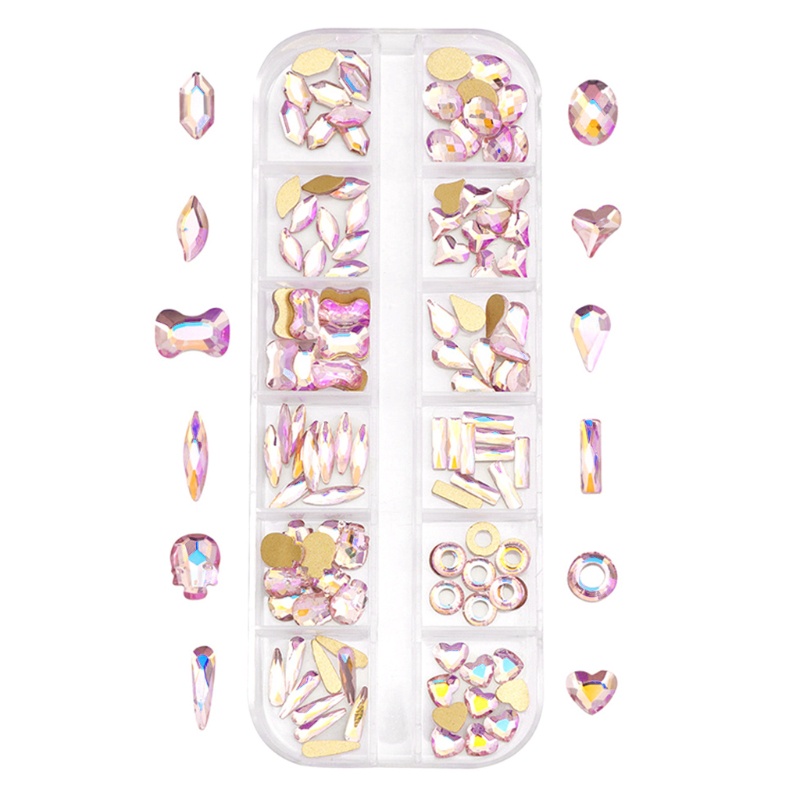 Set 120 Viên Đá Pha Lê AB Mặt Phẳng Đính Trang Trí Móng Tay / Giày / Móng Nghệ Thuật