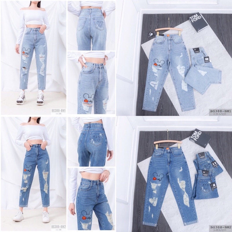 Quần jean baggy mickey( hàng có sẵn )