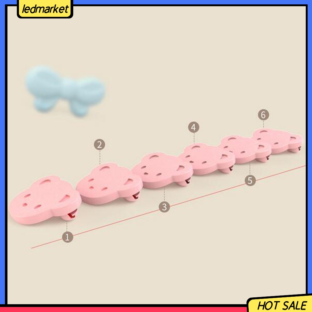 Set 6 ghim băng giữ tã yếm ăn thiết kế gấu/ nơ/ trái tim hoạt hình an toàn đáng yêu dành cho em bé