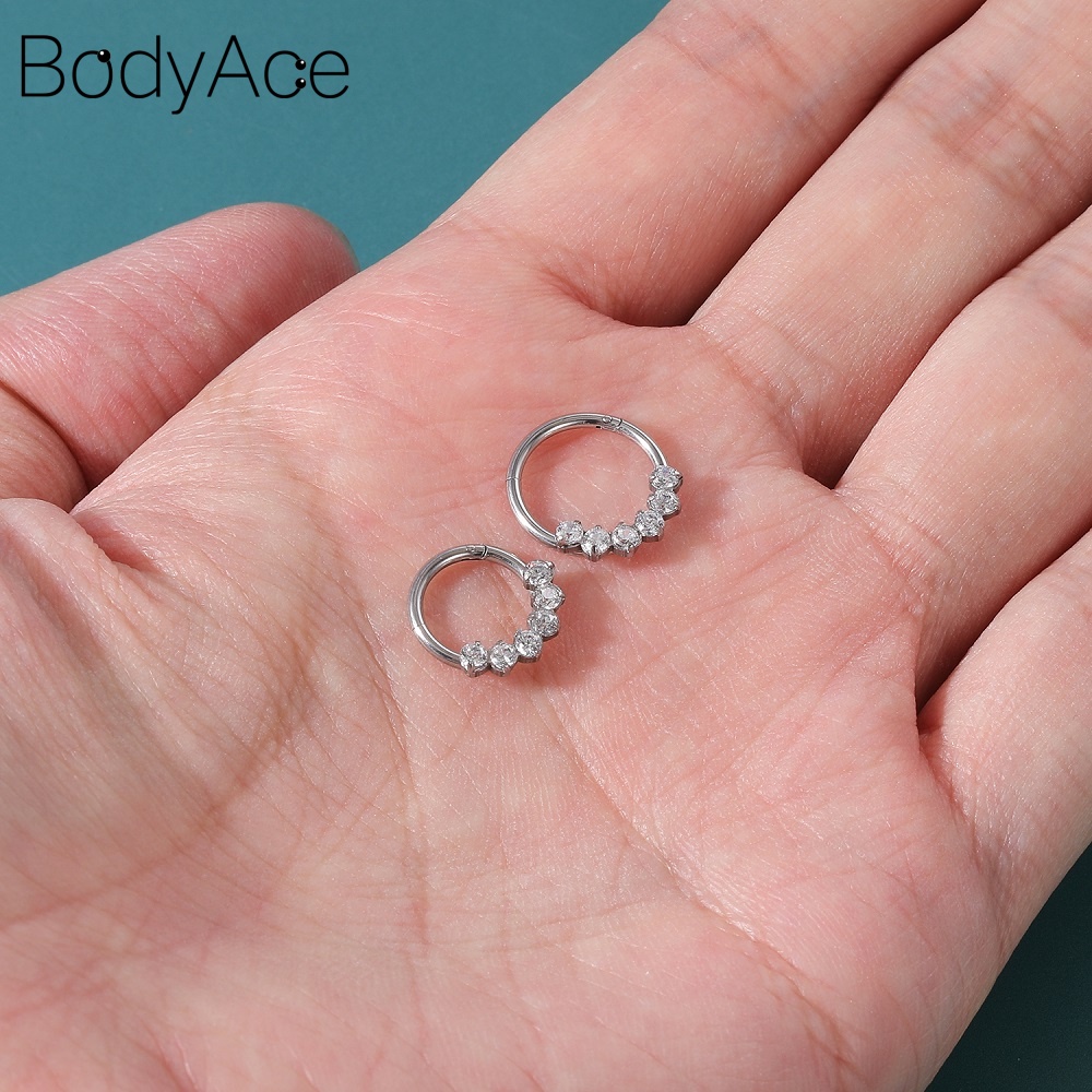 1 Khuyên Mũi Đính Đá 6/8/10MM Phong Cách Cá Tính