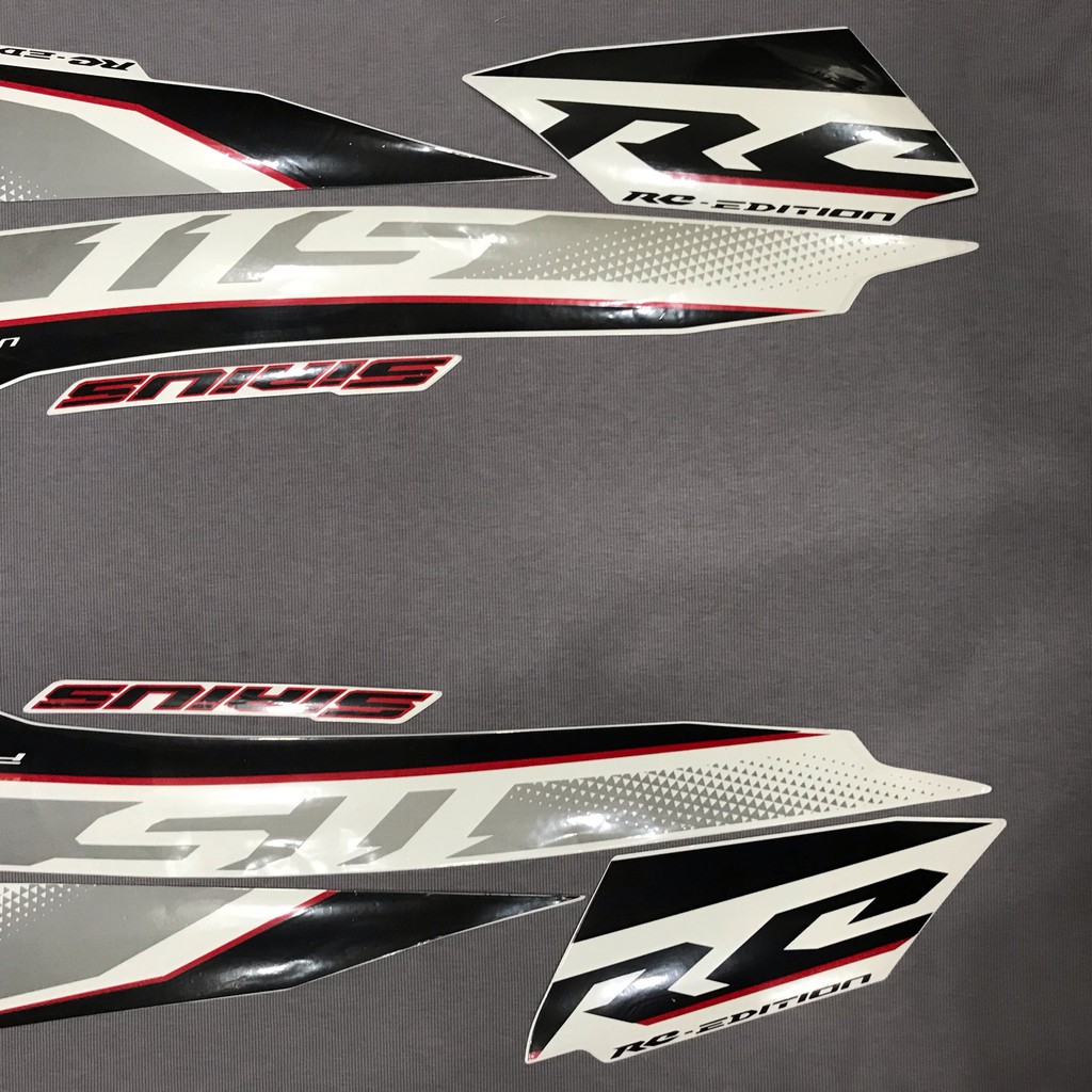 Nguyên bộ tem rời 3 lớp zin thái dán xe máy Yamaha sirius Fi 2018 2019 màu trắng