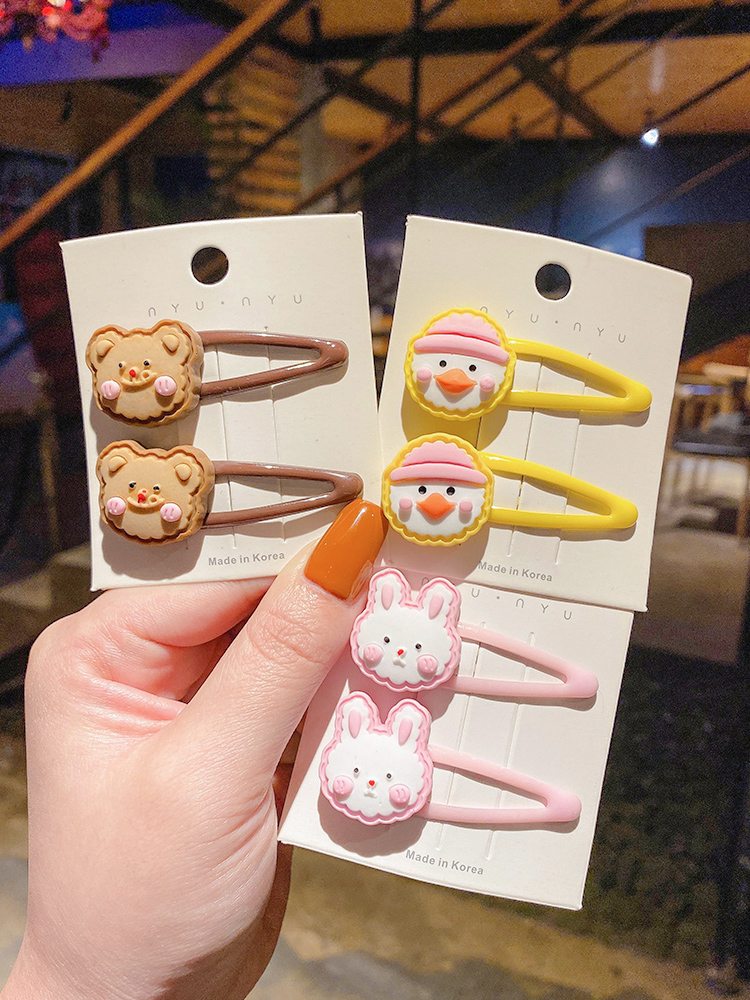Bộ Kẹp Tóc Họa Tiết Hoạt Hình Kiểu Hàn Quốc Xinh Xắn Đáng Yêu