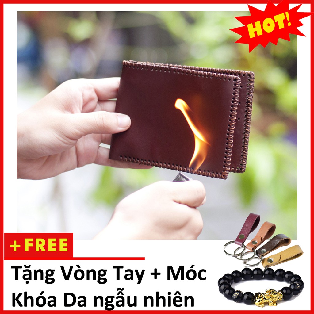 Ví da bò nam màu nâu da trơn - GV502(VT)
