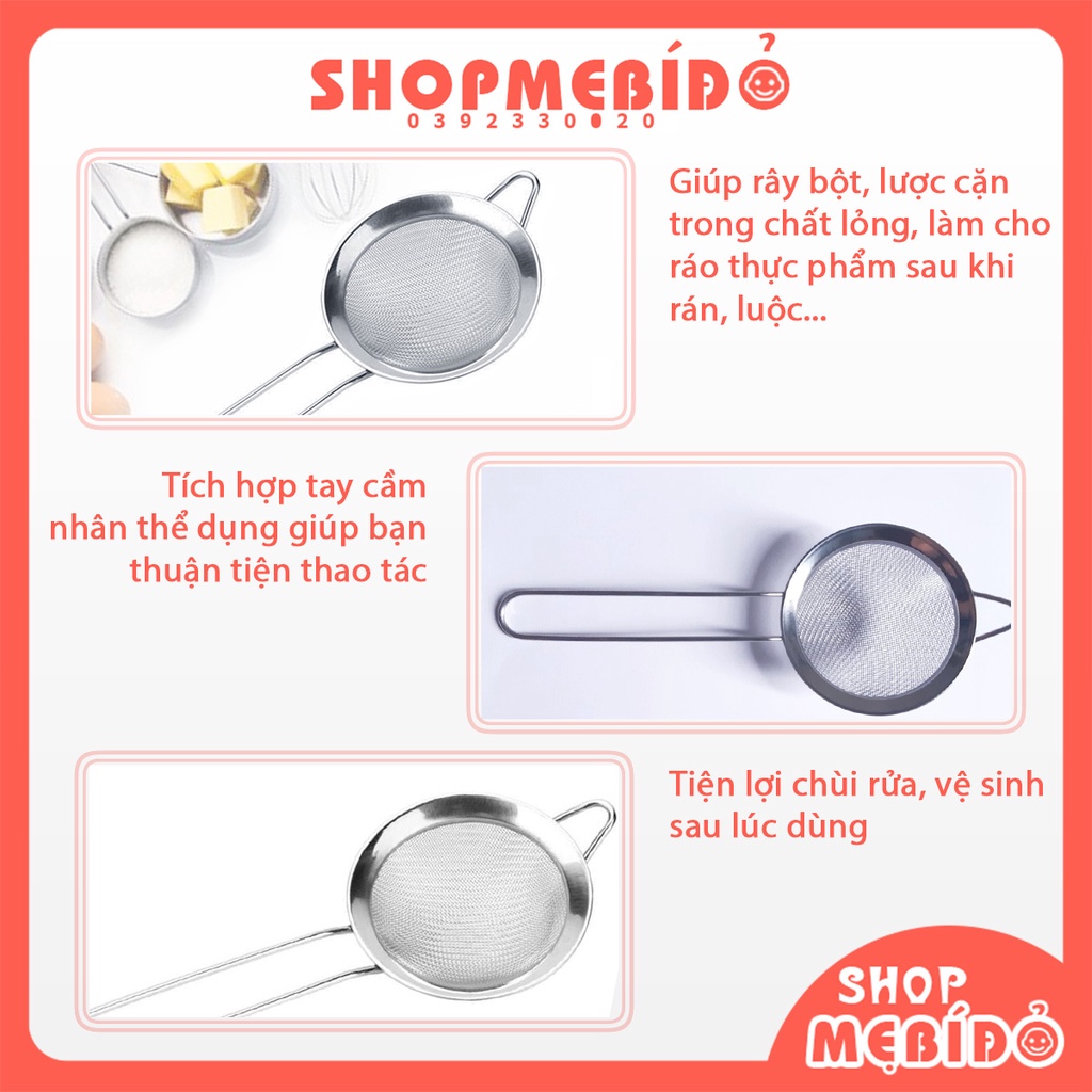 Rây lọc inox lọc cháo và thức ăn siêu mịn cho bé ăn dặm - Shop Mẹ Bí Đỏ